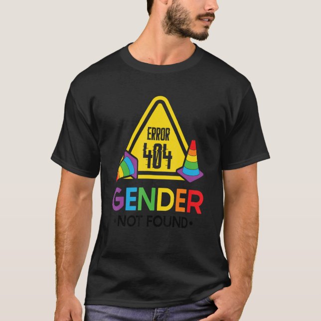Agender Non Binary Pride Error 404 Gender Not Foun T-Shirt (Front)
