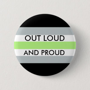 Agender OUT LOUD AND PROUD Button
