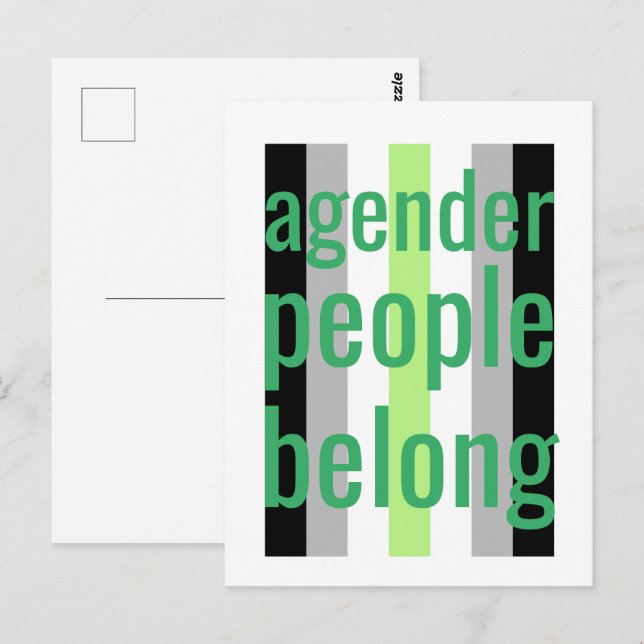 agender people belong postcard (Front/Back)