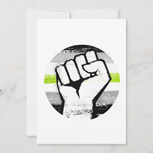 Agender Pride Fist Circle Print Holiday Card