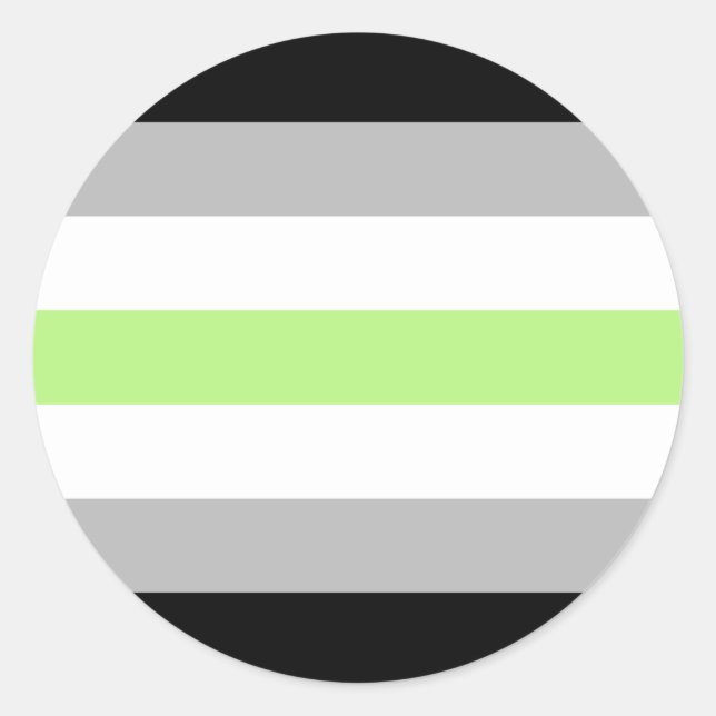 Agender Pride Flag – Agender Identity LGBTQIA+  Classic Round Sticker (Front)