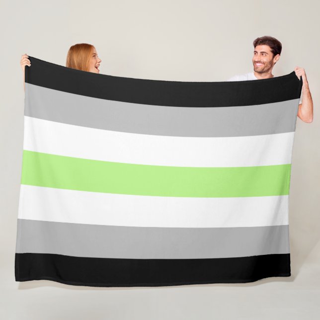 Agender Pride Flag – Agender Identity LGBTQIA+  Fleece Blanket (In Situ)