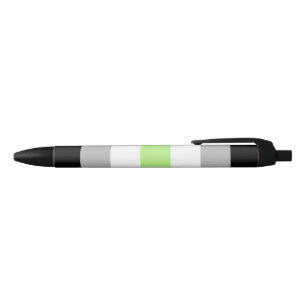 Agender Pride Flag Black Ink Pen