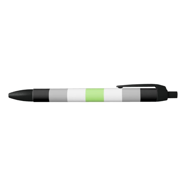 Agender Pride Flag Black Ink Pen (Top)