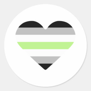 Agender Pride Flag Heart Classic Round Sticker