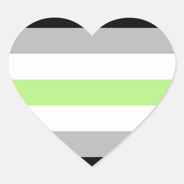 Agender Pride Flag Heart Sticker (Front)
