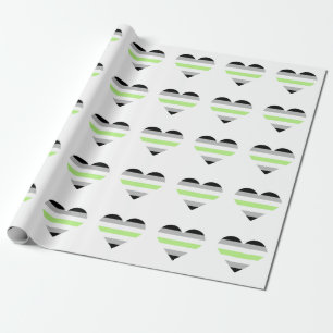 Agender Pride Flag Heart Wrapping Paper