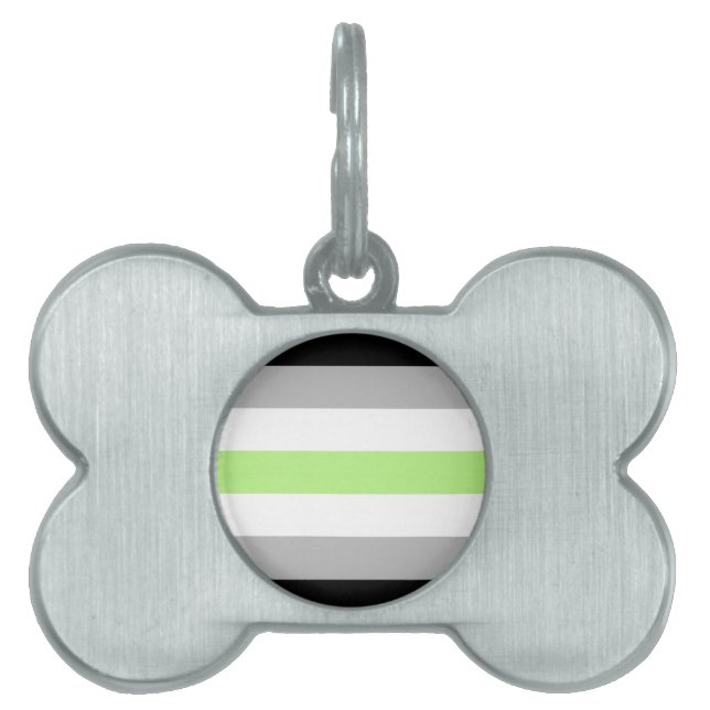 Agender Pride Flag Pet ID Tag (Front)