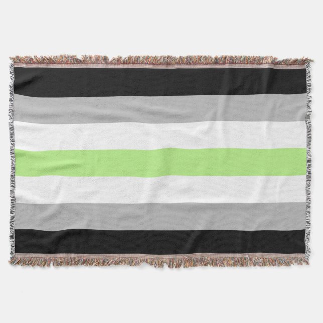 Agender Pride Flag Throw Blanket (Front)
