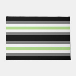 Agender Pride, LGBTQ Pride, Black Grey and Green Doormat