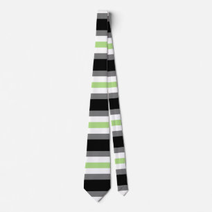 Agender Pride, LGBTQ Pride, Black Grey and Green Tie