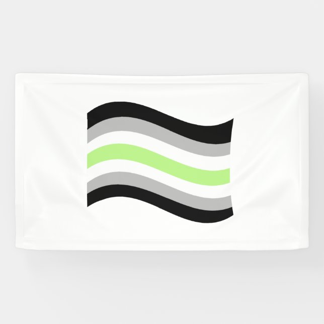 Agender Pride Wavy Flag Banner (Horizontal)