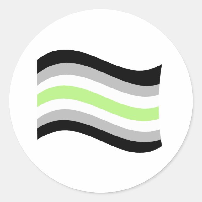Agender Pride Wavy Flag Classic Round Sticker (Front)