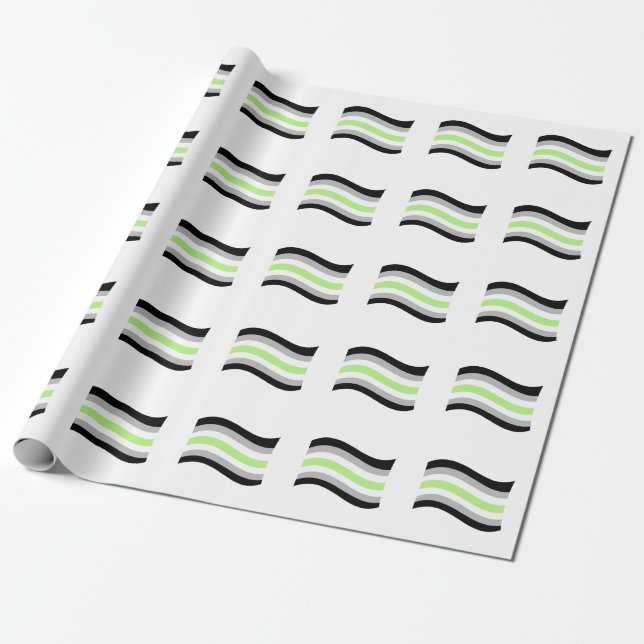 Agender Pride Wavy Flag Wrapping Paper (Unrolled)