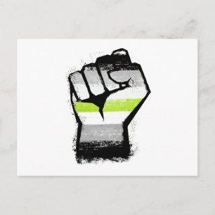 Agender Protest Fist Postcard