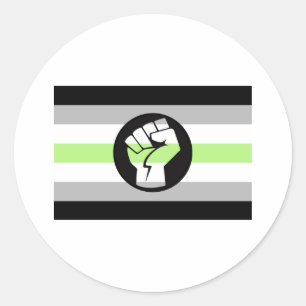 Agender Protest Flag Classic Round Sticker