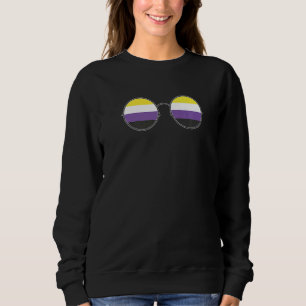 Agender Queer Lgbt Sunglasses Nonbinary Flag Non B Sweatshirt