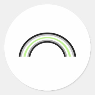 Agender Rainbow Classic Round Sticker