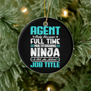 Agent Job Title Profession Funny Agent Skills  Ceramic Tree Decoration
