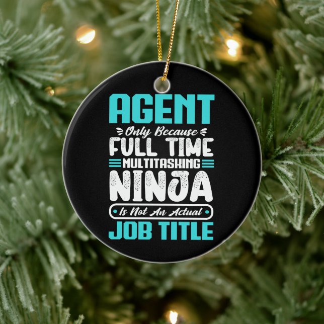 Agent Job Title Profession Funny Agent Skills  Ceramic Tree Decoration (Tree)