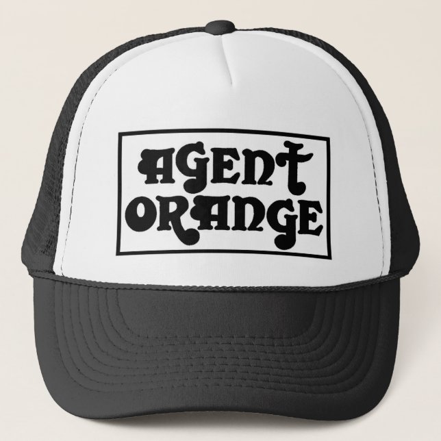 Agent Orange "Amp" Logo Skate Punk Trucker Hat (Front)