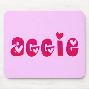 Aggie in Hearts Mouse Pad