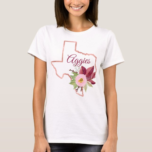 "Aggie" Texas Floral Shirt (Front)