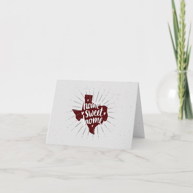 Aggies Maroon Home Sweet Home - Texas Note Card (Front)