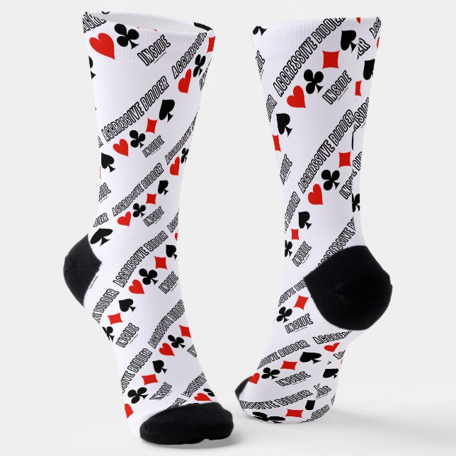 Aggressive Bidder Inside Four Card Suits Socks (Angled)
