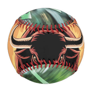 Aggressive Big Horn Bull Baseball Ball