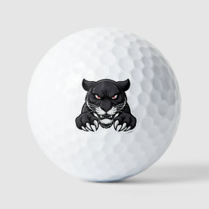 Aggressive Black Panther With Red Eyes Golf Balls