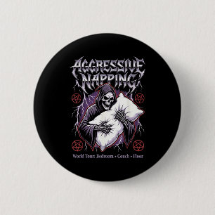 Aggressive Napng Funny Heavy Metal Grim Reaper Sle 6 Cm Round Badge