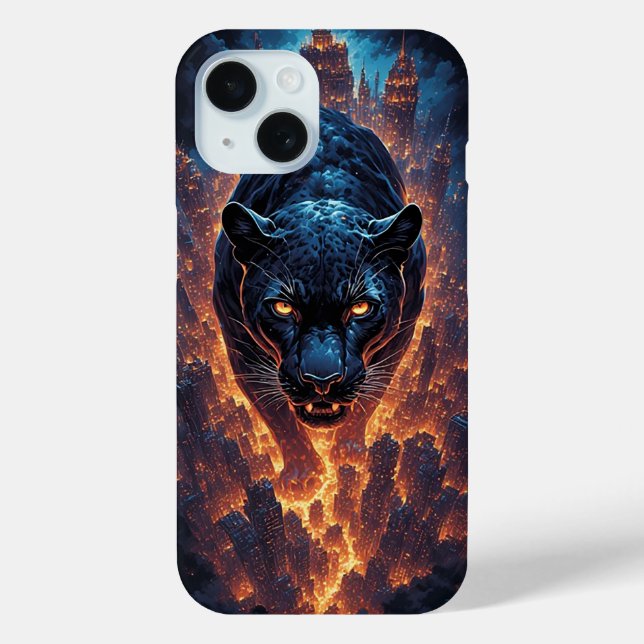 Aggressive Panther Artwork in Neon Colours Case-Mate iPhone Case (Back)