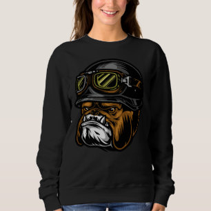 Aggressive Pitbull Helmet Head Bike Rider Sweatshirt