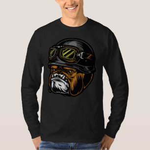 Aggressive Pitbull Helmet Head Bike Rider T-Shirt