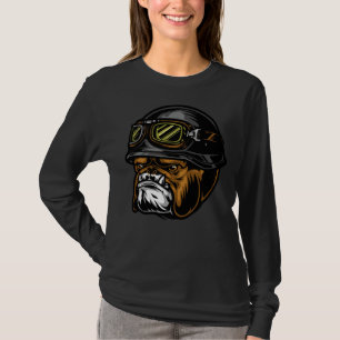 Aggressive Pitbull Helmet Head Bike Rider T-Shirt
