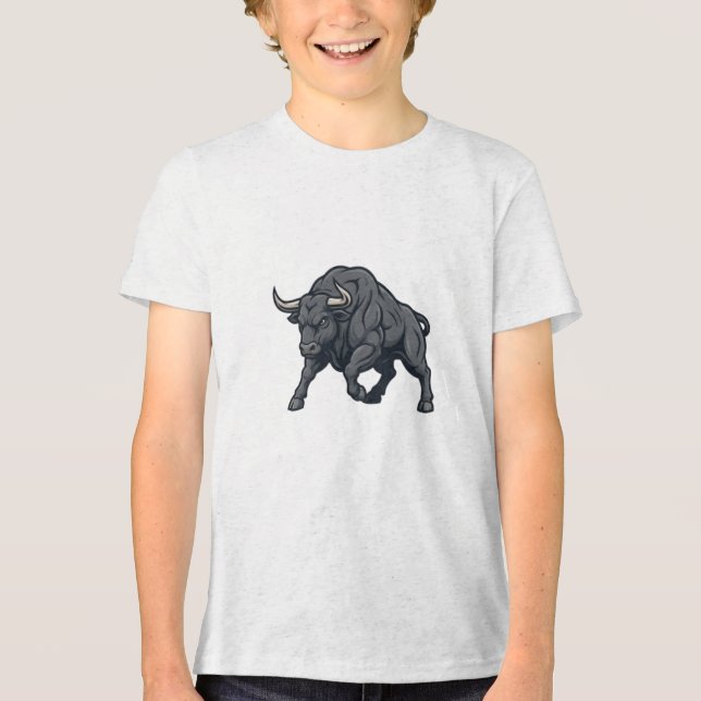 Aggressive Power Bull Design Tri-Blend Shirt (Front)