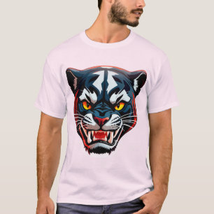 Aggressive Tiger Head Illustration T-Shirt