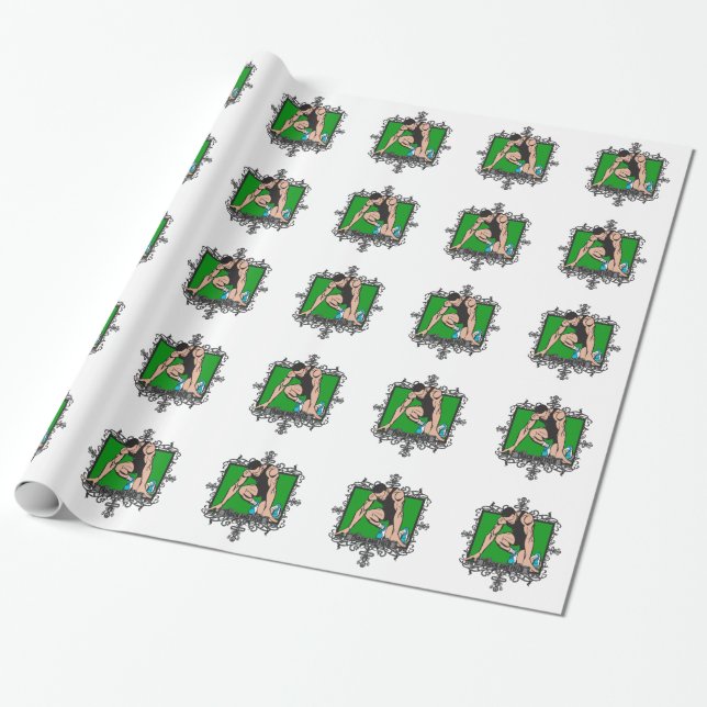 Aggressive Track and Field Wrapping Paper (Unrolled)
