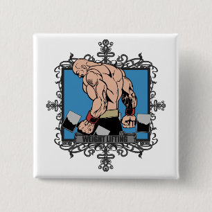 Aggressive Weight Lifting 15 Cm Square Badge
