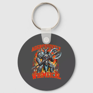 Aggressively Whimsical Dark Fantasy Warrior Battle Key Ring