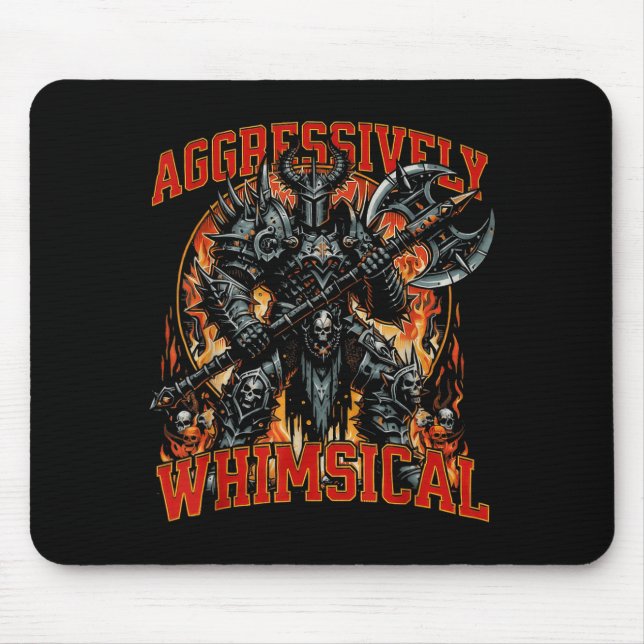 Aggressively Whimsical Dark Fantasy Warrior Battle Mouse Pad (Front)