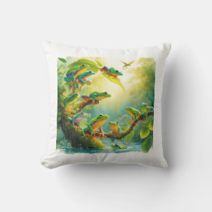 Agile Frogs in Harmony 040624AREF108 - Watercolor Cushion