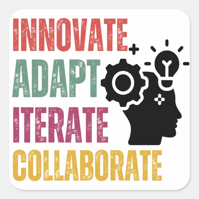 Agile Mindset Core Principles Positive Thinking Square Sticker (Front)