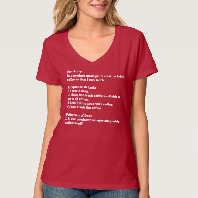 Agile scrum user story tshirt (Front)