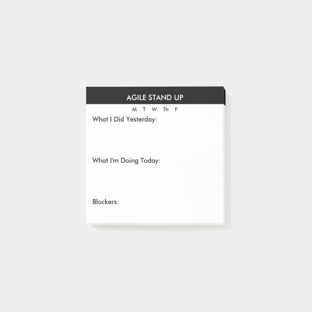 Agile Stand Up Prep Notes (Front)