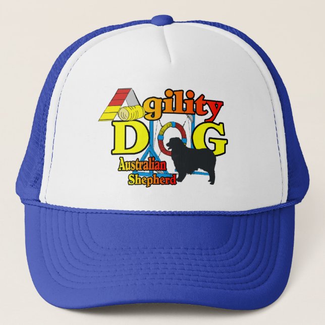 Agility Australian Shepherd Gifts Trucker Hat (Front)