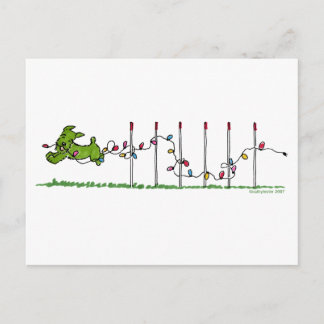 Agility  Christmas Lights Holiday Postcard