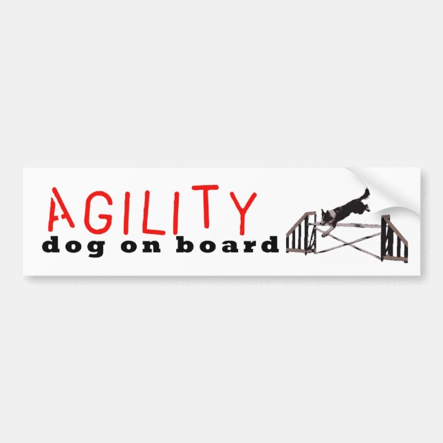 Agility dog on board -Jumps Bumper Sticker (Front)