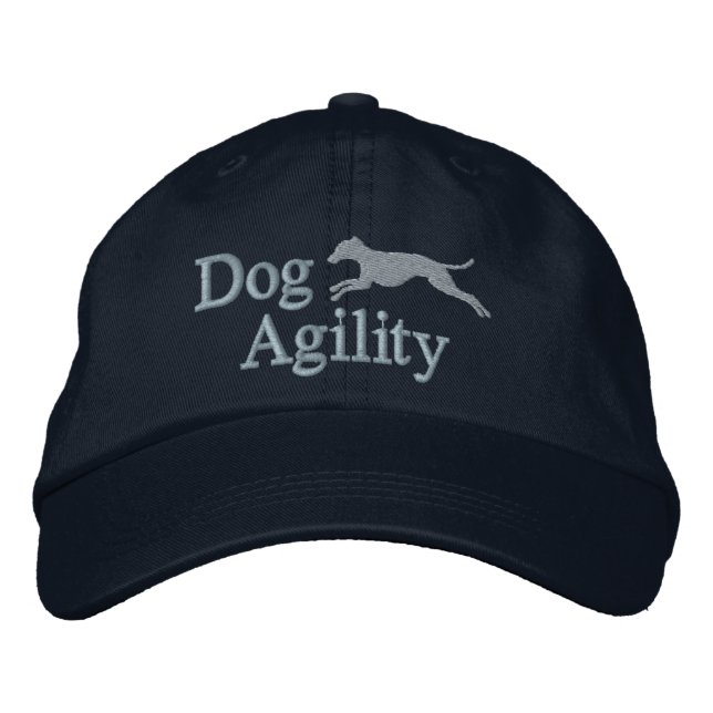 Agility Italian Greyhound Embroidered Hat (Blue) (Front)